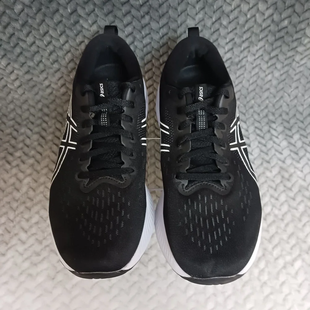 Asics Black and White Athletic Running Shoes